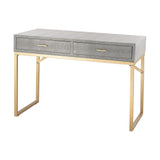 Sterling Nassau Point Wood & Metal Desk (Gold & Gray)