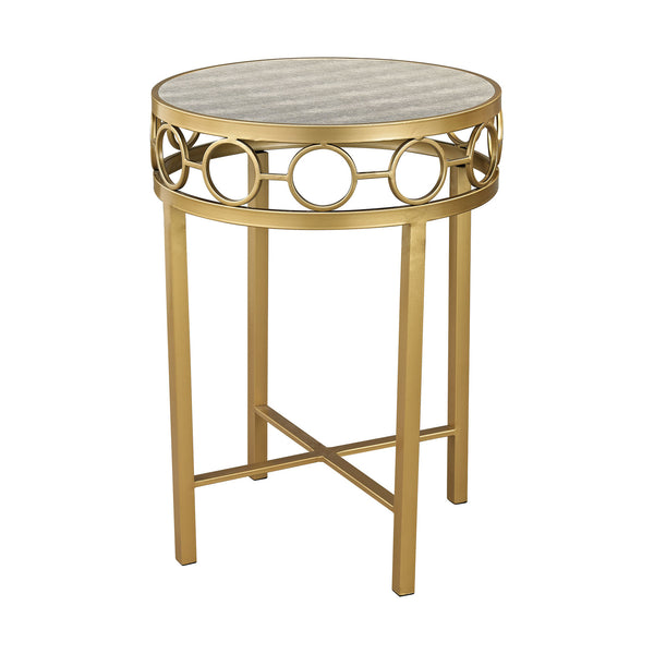 Sterling Castle Point Wood & Metal Accent Table (Gold & Gray)