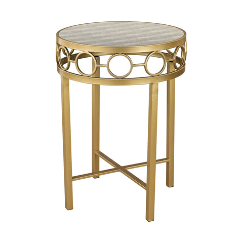Sterling Castle Point Wood & Metal Accent Table (Gold & Gray)