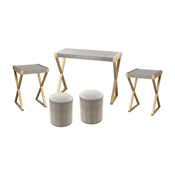 Sterling S&S Point 5-Piece Furniture Set (Gold & Gray)