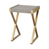 Sterling S&S Point Wood & Metal Accent Table (Gold & Gray)