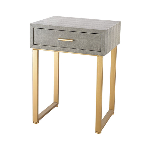 Sterling Beaufort Point Wood & Metal Accent Side Table (Gold & Gray)