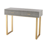 Sterling Beaufort Wood & Metal Point Desk (Gold & Gray)
