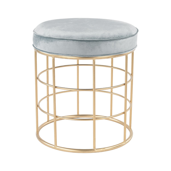 Sterling Beverly Glen Metal Accent Stool (Gold & Blue)