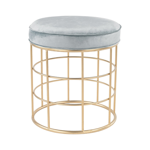 Sterling Beverly Glen Metal Accent Stool (Gold & Blue)