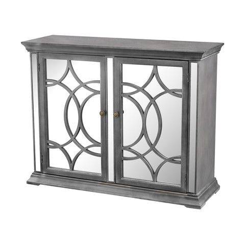 Sterling Kiruna Wood & Glass Cabinet (Gray & Mirror)