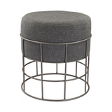 Dimond Home Metal & Linen Stool (Gray)