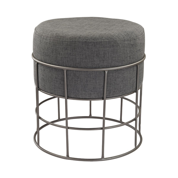 Dimond Home Metal & Linen Stool (Gray)