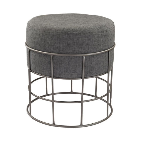 Dimond Home Metal & Linen Stool (Gray)