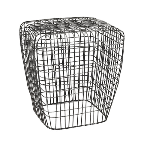 Dimond Home Woven Metal Wire Stool (Silver)