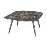 Dimond Home Woven Wicker & Metal Stool (Gray)