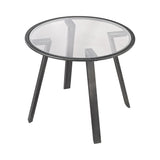 Dimond Home Geometric Metal & Glass Accent Table (Gray & Clear Top)
