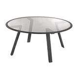 Dimond Home Geometric Metal & Glass Circular Coffee Table (Gray & Clear Top)