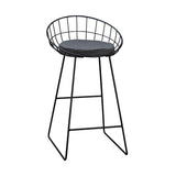 Sterling Orson Metal & Linen Stool (Black & Gray)