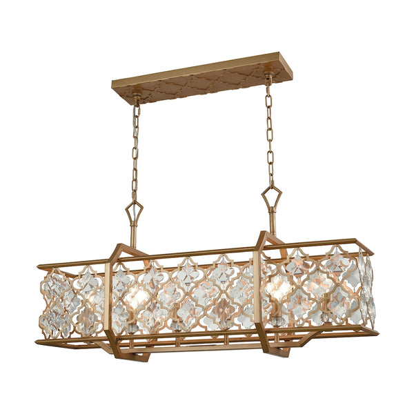 Armand 6-Light Matte Gold with Clear Crystal Light Vintage Fixture Chandelier