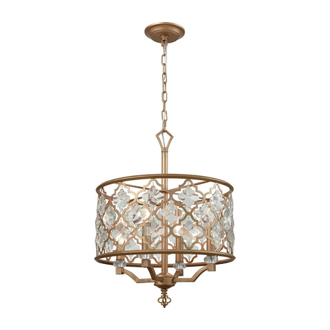 Armand 4-Light Matte Gold with Clear Crystal Light Vintage Fixture Chandelier