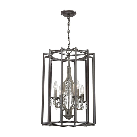 Belgique 4-Light Oil Rubbed Bronze and Malted Rust Light Vintage Chandelier