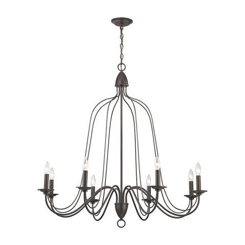 Monroe 8-Light Oil Rubbed Bronze Light Vintage Fixture Ceiling Chandelier