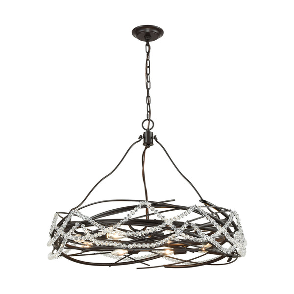 Nestled 8 Oil Rubbed Bronze Light Glass Vintage Fixture Ceiling Pendant