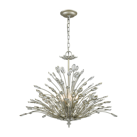 Mullica 6-Light Aged Silver Light Vintage Fixture Ceiling Chandelier