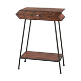 Sterling Arrow Wood & Metal Accent Table (Walnut & Black)