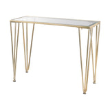 Sterling Ivy Chase Metal & Glass Console Table (Gold with Clear Top)
