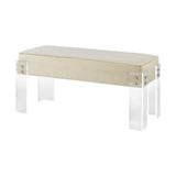 Sterling Kobenhavn Linen & Acrylic Bench (Cream & Clear)