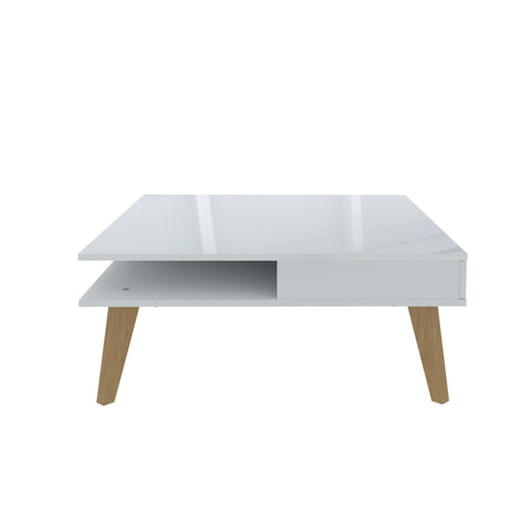 Symbiosis Prism Gloss White Coffee Table with 2 Drawers E2096A2119L00