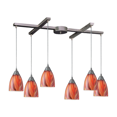 Arco Baleno Satin Nickel Multi Light Glass Vintage Fixture Ceiling Pendant