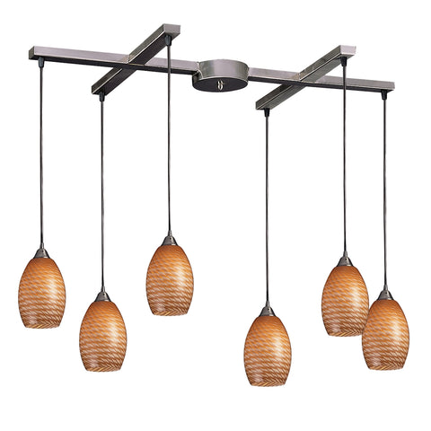 Mullinello Collection Cocoa Light Glass Vintage Fixture Ceiling Pendant
