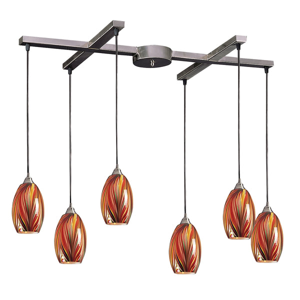 Mulinello Collection Multi 'H' Bar Light Glass Vintage Fixture Ceiling Pendant