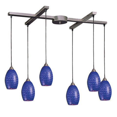 Mullinello Collection Sapphire Light Glass Vintage Fixture Ceiling Pendant