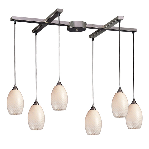 Mulinello White Swirl Light Glass Vintage Fixture Ceiling Pendant