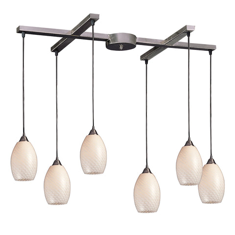 Mulinello White Swirl Light Glass Vintage Fixture Ceiling Pendant