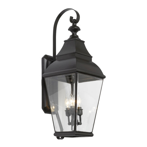 Artistic Ltg-Wall Lantern Charcoal Beveled Glass Vintage Light Fixture Sconce