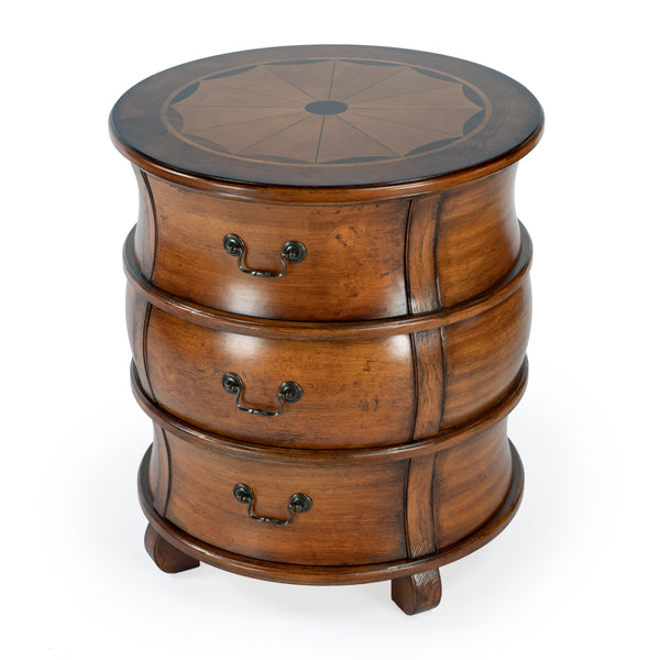 Butler Bentley Olive Ash Burl Barrel Table