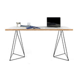 Tema Pure White & Oak Flow Desk