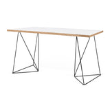 Tema Pure White & Oak Flow Desk