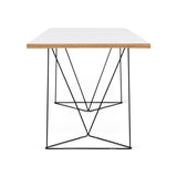 Tema Pure White & Oak Flow Desk