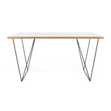 Tema Pure White & Oak Flow Desk