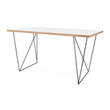 Tema Pure White & Oak Flow Desk