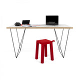 Tema Pure White & Oak Flow Desk