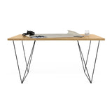 Tema Pure White & Oak Flow Desk