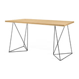 Tema Pure White & Oak Flow Desk