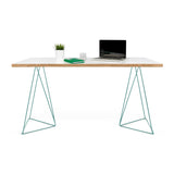 Tema Pure White & Oak Flow Desk