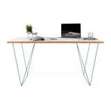 Tema Pure White & Oak Flow Desk