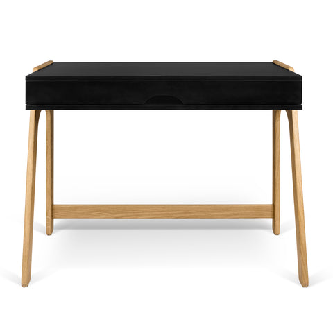 Tema Aura Solid Wood Desk (Oak & Black)