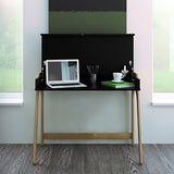 Tema Aura Solid Wood Desk (Oak & Black)