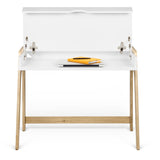 Tema Aura Solid Wood Desk (Oak & Black)