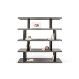 The TemaHome Step High Concrete Look / Pure Black Shelving Unit 9500.273278